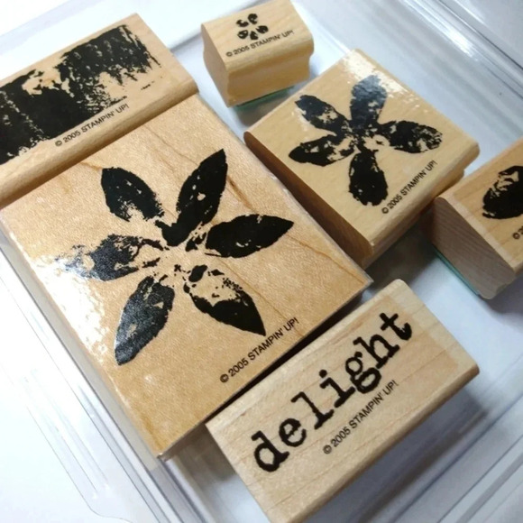 Stampin' Up Rubber Stamps Bundle-Distressed Flowers, delight, Dream-Retired Set - Picture 3 of 8